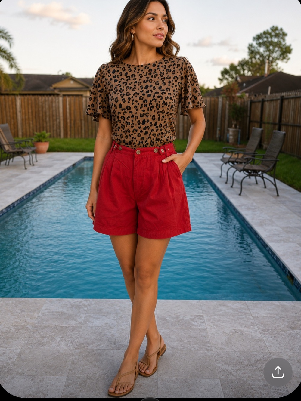 J. Crew Leopard Print Short Sleeve Top in Brown and Black